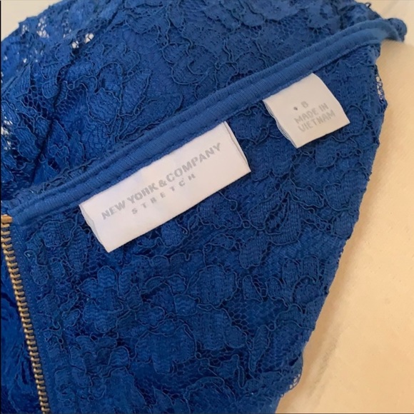 New York & Company Electric Blue Lace Romper 8 - Picture 5 of 5